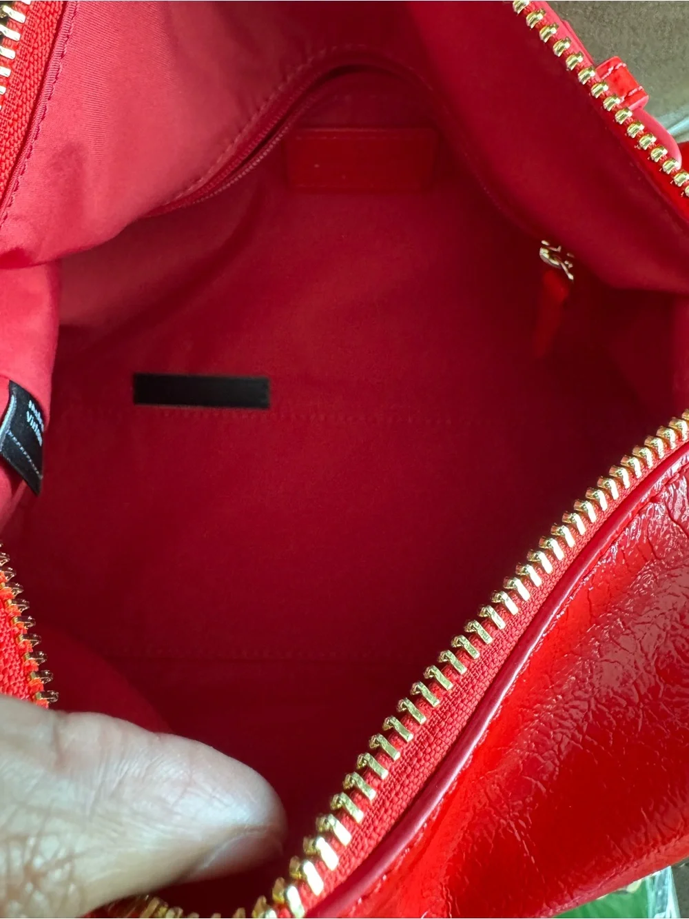 BNNU Kate Spade Red Patent Leather Crossbody with Gold Hardware
